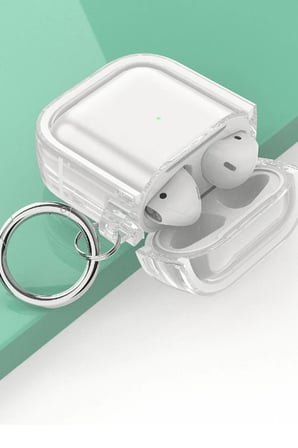 Movenchy Apple Airpods 4 (4.nesil) Shiny Şeffaf Kılıf - Beyaz