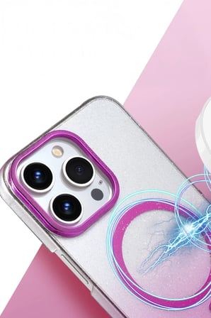 Newface Apple iPhone 15 Pro Max Glossy Magsafe Kapak - Çöl Titanyum
