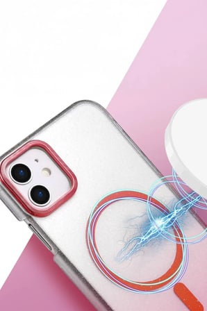 Newface Apple iPhone 12 Glossy Magsafe Kapak - Pembe