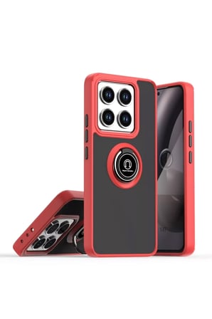 Newface Xiaomi Mi 14T Montreal Yüzüklü Silikon Kapak - Kırmızı