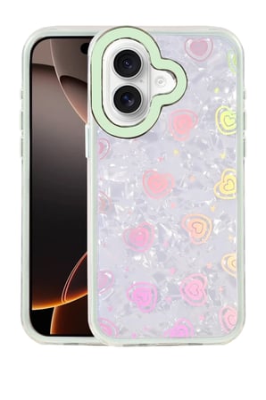 Newface Apple iPhone 16 Lumi Desenli Kapak - Yeşil