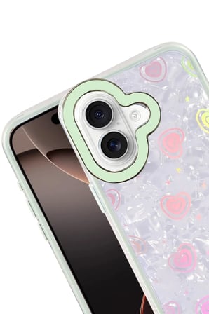 Newface Apple iPhone 16 Lumi Desenli Kapak - Yeşil
