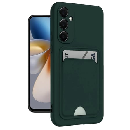 Newface Samsung Galaxy S24 Plus Kelvin Kartvizitli Silikon - Koyu Yeşil