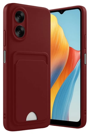Newface Oppo A38 Kılıf Kelvin Kartvizitli Silikon - Bordo