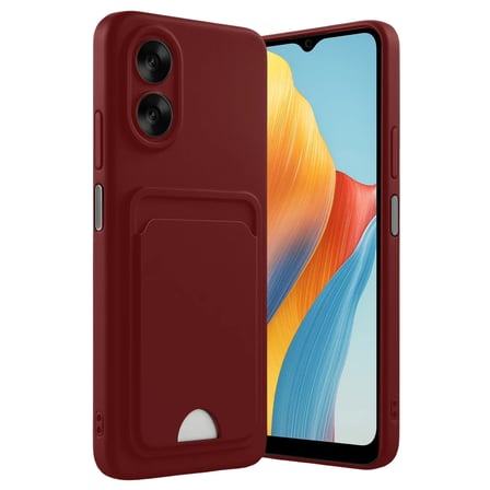 Newface Oppo A38 Kılıf Kelvin Kartvizitli Silikon - Bordo