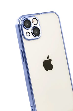 Newface Apple iPhone 15 Razer Lensli Silikon - Açık Mavi