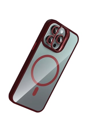Joko Apple iPhone 16 Pro Remim Lensli Magsafe Standlı Kapak - Bordo