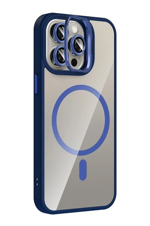 Joko Apple iPhone 14 Pro Max Remim Lensli Magsafe Standlı Kapak - Lacivert