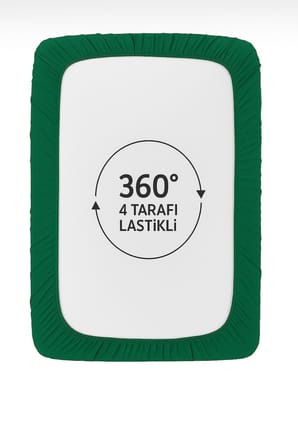 %100 PAMUKLU TEK KİŞİLİK PREMİUM PENYE ÇARŞAF-Yeşil