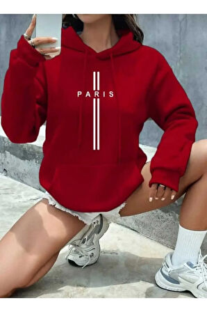 malkoçbey  paris dikey baskılı oversize unisex  swaetşhirt
