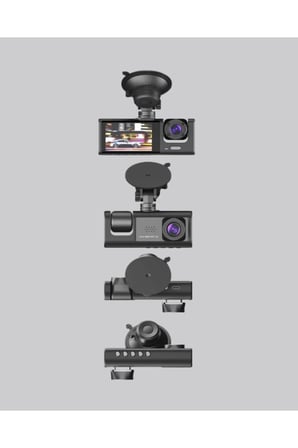 Sayarmarkt Üç Kameralı Araç İçi Kayıt Sistemi Full HD Gece Görüşlü G-Sensörlü
