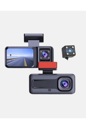 Sayarmarkt Full HD Üçlü Araç Kamerası Gece Görüşlü G-Sensörlü 170° Geniş Açı