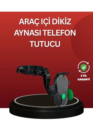 Sayarmarkt Araç İçi Telefon Tutucu Dikiz Aynalı Siyah - Yeşil