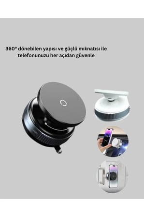 Sayarmarkt Araç İçi Telefon Tutucu Siyah Vantuzlu Manyetik