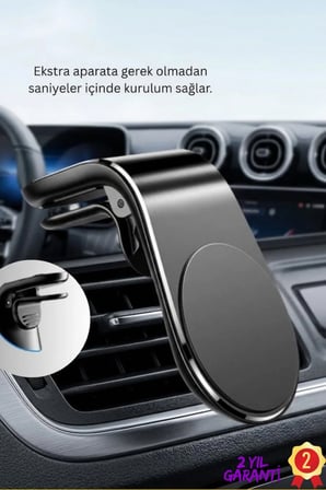 Sayarmarkt Araç İçi Telefon Tutucu Manyetik Havalandırma Siyah Gümüş