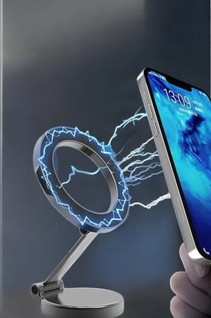 Sayarmarkt Manyetik Katlanabilir Araç İçi Telefon Tutucu Gri Siyah Magsafe Uyumlu