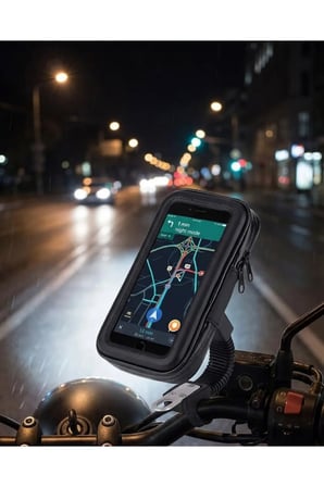 Sayarmarkt Motosiklet Telefon Ve Gps Tutucu Su Geçirmez Siyah 360 Derece Döner