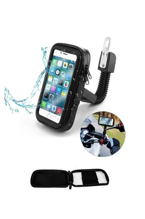 Sayarmarkt Motosiklet Telefon Ve Gps Tutucu Su Geçirmez Siyah 360 Derece Döner