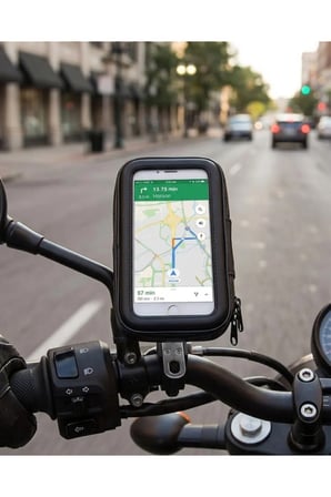 Sayarmarkt Su Geçirmez Motosiklet Telefon Tutucu Siyah 360 Derece Döner Gidon