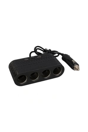 Sayarmarkt Araç İçi Güç Dağıtıcı 4 Çakmaklık 2 USB Type-C Siyah