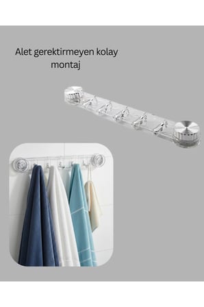 Çok Amaçlı Vakumlu Askılık Yapışkanlı Kolay Montajlı