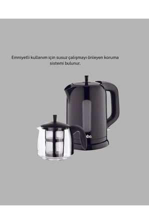 Cam Demlikli Elektrikli Çay Makinesi ve Cam Türk Kahvesi Cezvesi Seti