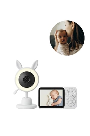 Sayarmarkt Bebek Kamerası ve Müzik Kutusu Seti Beyaz 2.4 GHz 250m