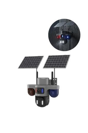 Güneş Enerjili Yayla Kamerası 4G SIM Kartlı 3 Lensli Bahçe Güvenlik Kamerası 2 Yıl Garantili