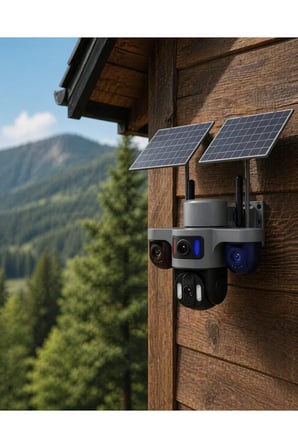 Sayarmarkt Güneş Enerjili 4G Güvenlik Kamerası 9MP 3 Lens