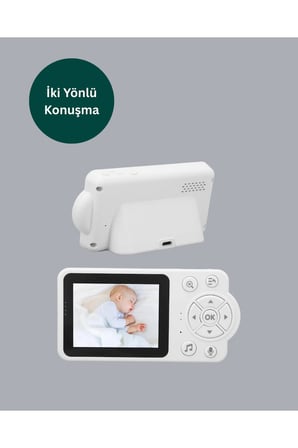 Sayarmarkt Bebek Kamerası Beyaz 2.8 İnç Kablosuz Gece Görüşlü Ebeveyn Monitörü