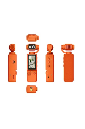 Sayarmarkt 4K Gimbal Kamera 180 Derece Dönebilen Lens Stabil Çekim Turuncu