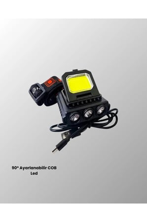 800 Lümen COB ve XPE LED Kafa Feneri Type C Şarjlı Ayarlanabilir Başlıklı