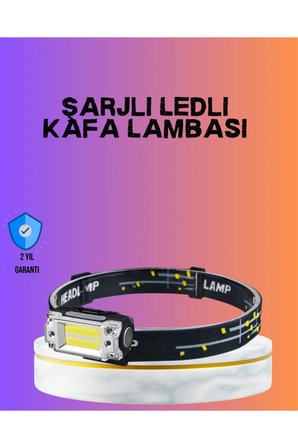 Sayarmarkt Şarjlı LED Kafa Lambası COB XPE Beyaz Işıklı Sensörlü Lityum Bataryalı