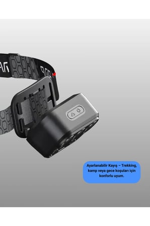 Sayarmarkt LED Kafa Lambası El Hareket Sensörlü 300 Lümen 5 Mod USB Şarjlı Ayarlanabilir
