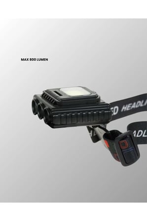 Sayarmarkt Şarjlı Kafa Lambası COB XPE 800 Lumen Type-C 180° Ayarlanabilir Başlık