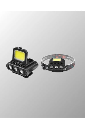 Sayarmarkt Şarjlı Kafa Lambası COB XPE 800 Lumen Type-C 180° Ayarlanabilir Başlık