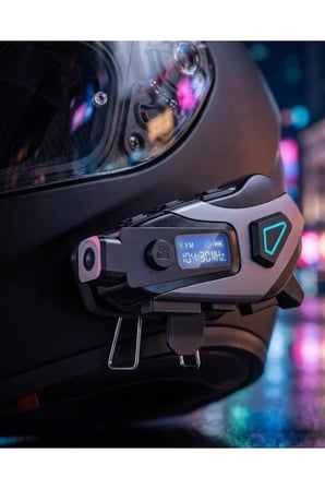 Sayarmarkt Kask İçi Motorsiklet Intercom Kulaklık Kamera Özellikli Su Geçirmez Bluetooth 5.3 1200mAh