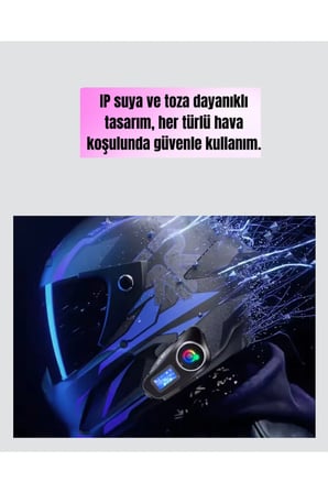 Sayarmarkt Q58-Max Motorsiklet Intercom Bluetooth 5.3 IP65 Su Geçirmez 1000mAh Bataryalı Çok Renkli