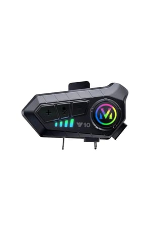 Sayarmarkt Motorsiklet Intercom V10 Bluetooth 5.3 Çok Renkli Gürültü Engelleyici IPX6 Suya Dayanıklı 1000m