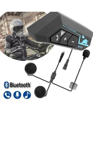 Sayarmarkt Motorsiklet Intercom Siyah Su Geçirmez Bluetooth Kulaklık 1000mAh Batarya