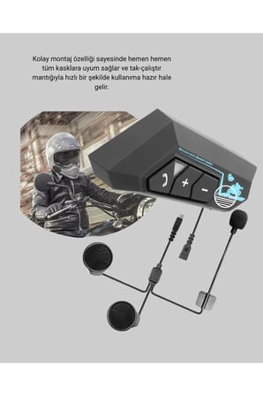 Sayarmarkt BT22 Motorsiklet Kask Kulaklığı Bluetooth 5.0 Gürültü Önleyici Suya Dayanıklı