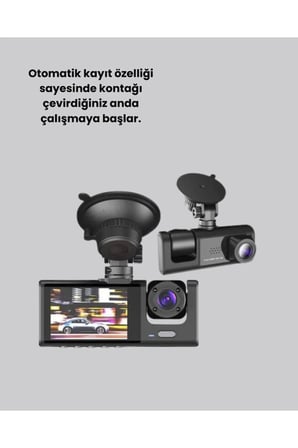 3 Kameralı Araç İçi Kayıt Cihazı Suya ve Toza Dayanıklı Tasarım