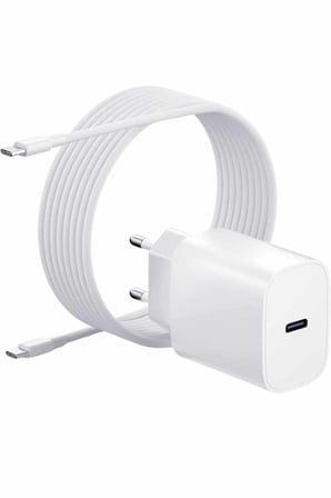 Sayarmarkt Type-C 25W Şarj Aleti Beyaz iPhone Uyumlu Hızlı Şarj Adaptörü