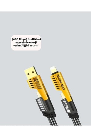 Sayarmarkt Örgülü 4'ü 1 Arada Hızlı Şarj ve Data Kablosu 65W Type-C Lightning Çok Renkli