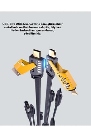 Sayarmarkt Şarj ve Data Kablosu Type-C 65W 480 Mbps Örgülü Metal Başlıklı Çok Renkli