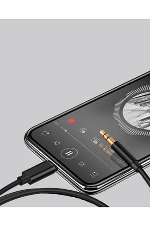Sayarmarkt Lightning Girişli Cihazlar İçin 3.5mm Aux Ses Kablosu Dönüştürücü 1 Metre Siyah