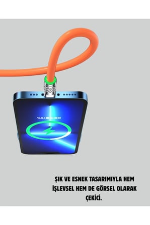 Sayarmarkt 3'ü 1 Arada Şarj Kablosu 120W Hızlı Şarj Veri Aktarımı 1.2 Metre Micro-USB Lightning Type-C