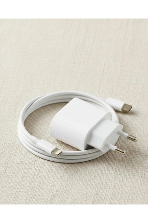 Sayarmarkt iPhone Beyaz 20W Hızlı Şarj Cihazı ve Lightning Type-C Kablo Seti