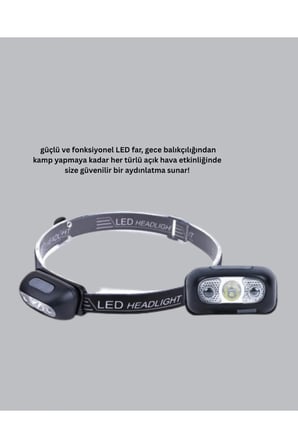 Gece Balıkçılığı İçin Süper Parlak Şarjlı LED Kafa Lambası 4 Modlu USB Type C Destekli