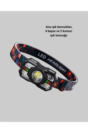 El Sensörlü Şarjlı LED Far Suya Dayanıklı Güçlü Kafa Lambası
